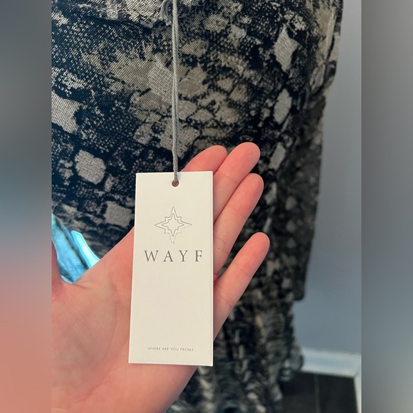 WAYF Snakeskin Print Sheer Longsleeve Dress with Tank Underlay Women’s Small NWT - Picture 4 of 5